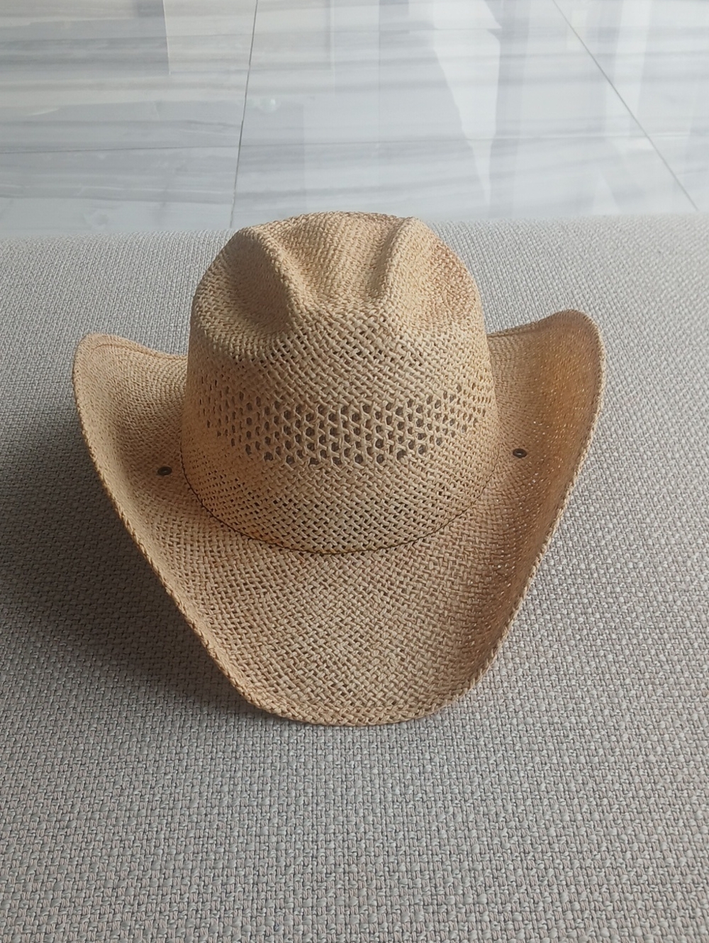 Men's Straw Cowboy Hat - Natural Tan